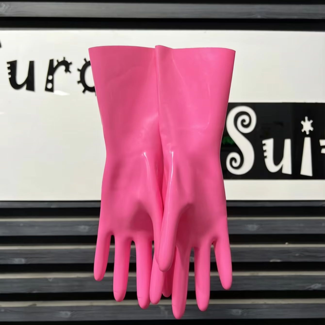 Men'S Fashion Gloves - Guantes de goma rosas de moda