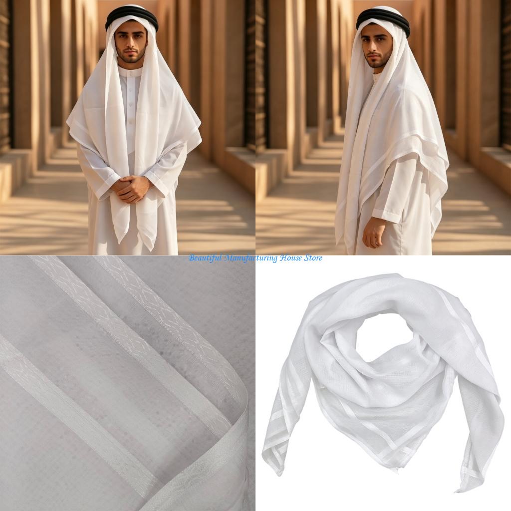 Men'S Fashion Everyday - E56A Bufanda árabe gasa Hijab Headwrap