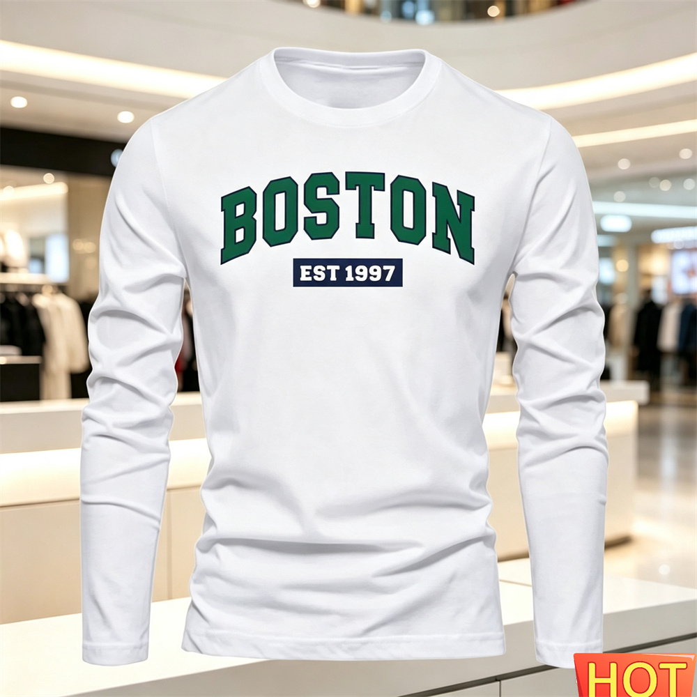 Men'S Fashion Looks - Camiseta de manga larga para hombre,