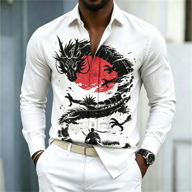 Men'S Fashion Looks - Camisa de Hombre 2026, Blanca, Negra