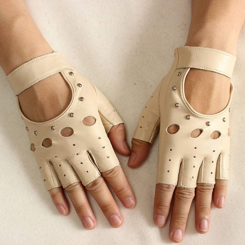 Driving Gloves Leather - Guantes de cuero para mujer, de