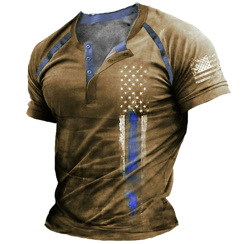 Men'S Fashion Looks - Camiseta Divertida con Estampado de Bandera