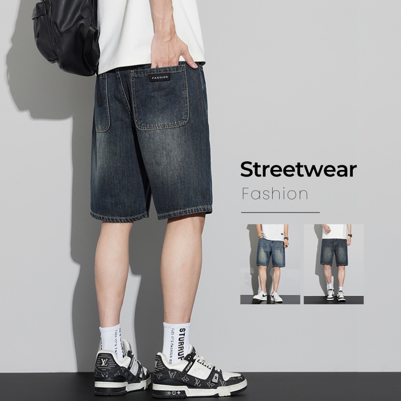 Men'S Fashion Jeans - Pantalones cortos vaqueros Vintage para hombre,