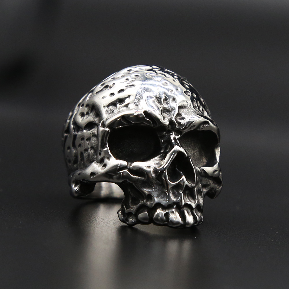 Mens Fashion Store - Anillo gótico de calavera de acero