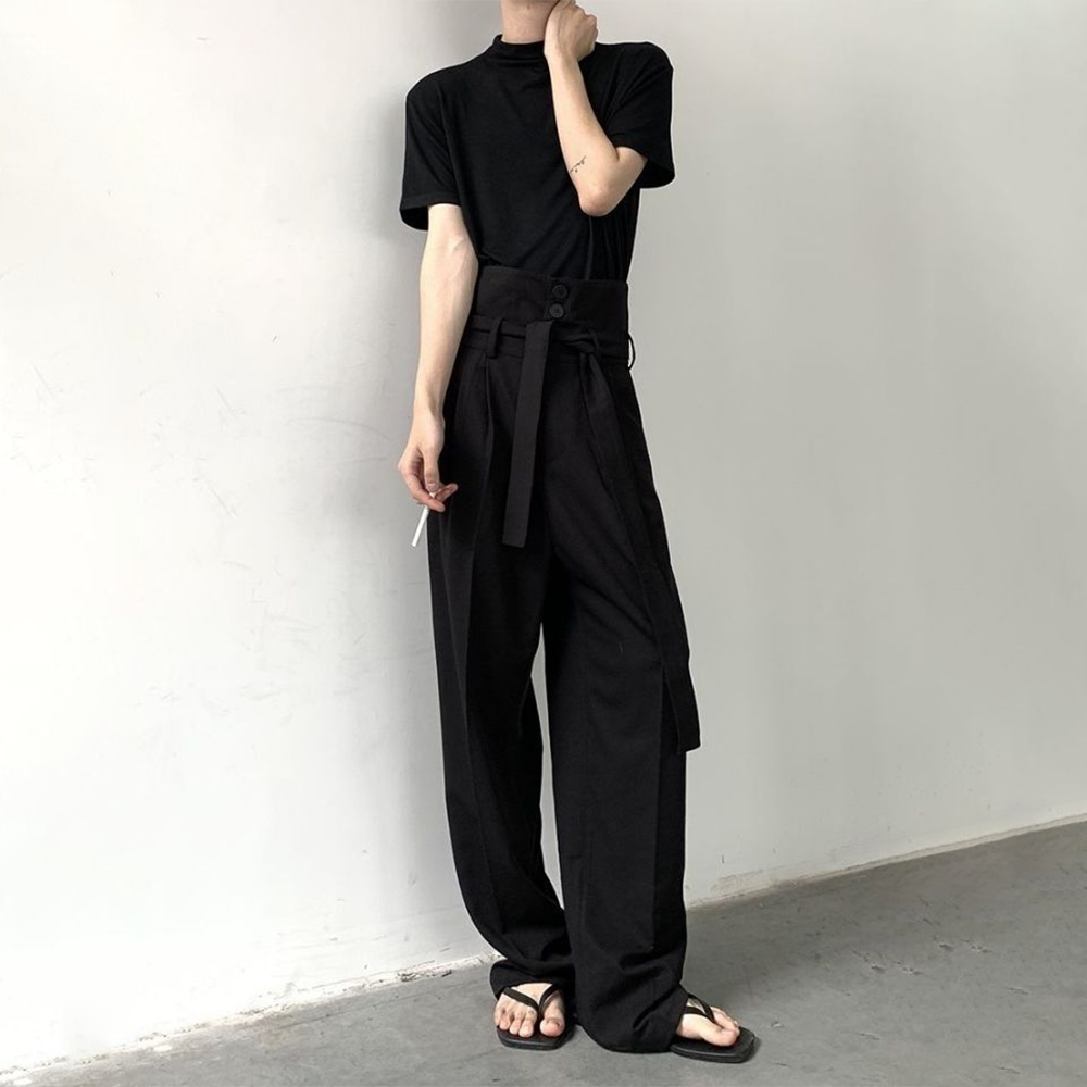 Mens Fashion Trends 2026 - Pantalones Y2K con Ribete de Cinta