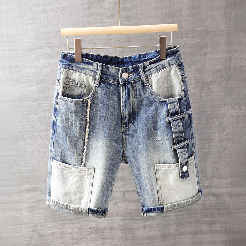 Men Fashion Jeans - Pantalones vaqueros cortos para hombre con
