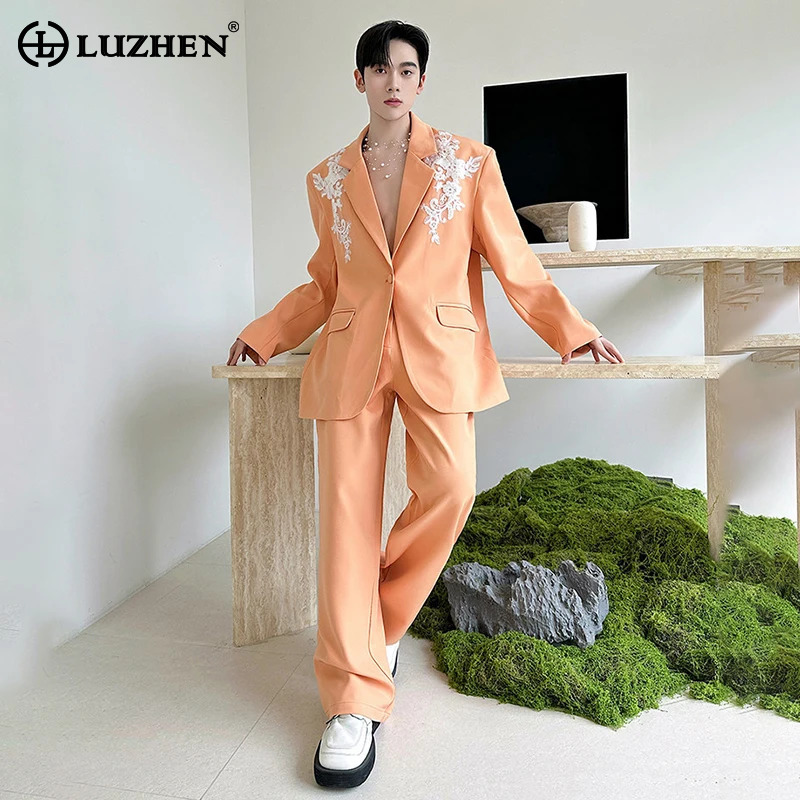 Mens Fashion Blazer - LUZHEN Primavera Nuevo Conjunto de Dos