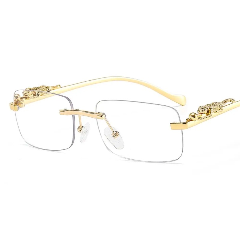 Men'S Fashion Model - Gafas de Sol Cuadradas Sin Montura