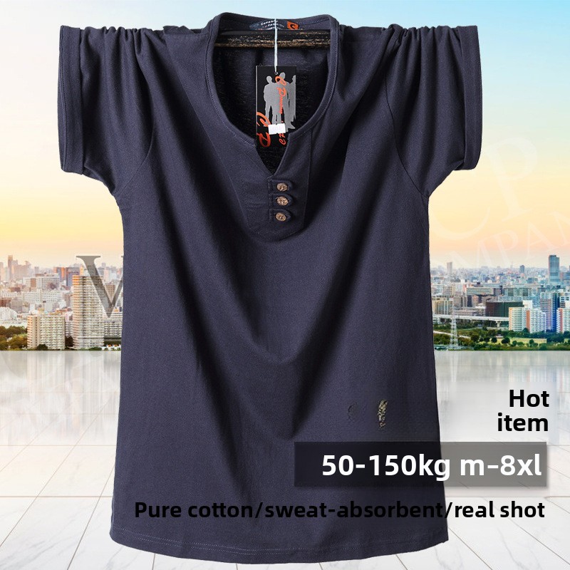 Men'S Fashion For Big Guys - Camiseta QICHE de Algodón Grueso con