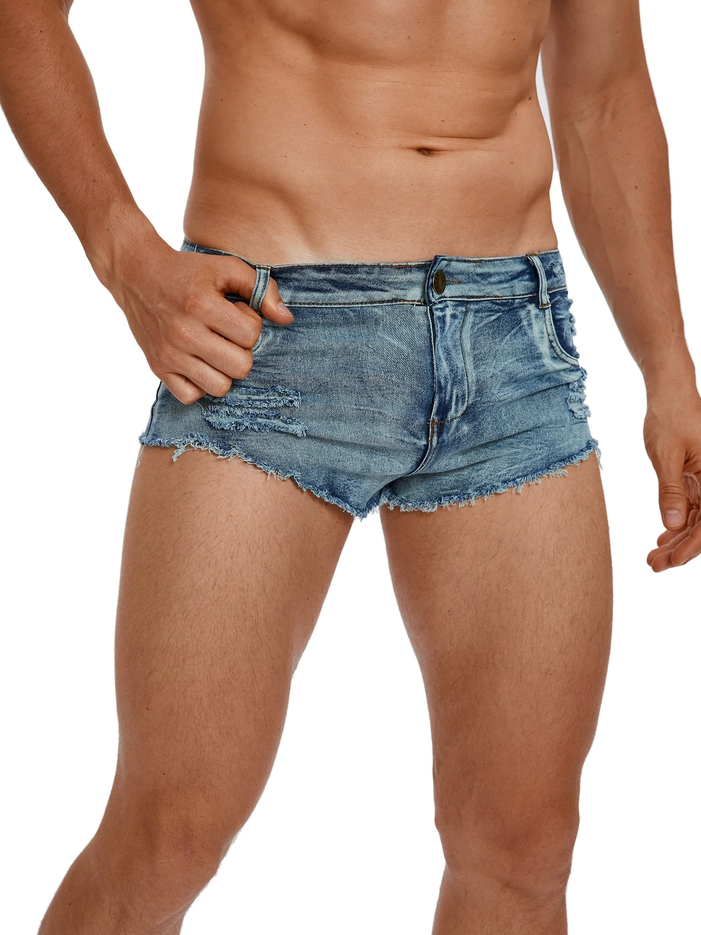 Men Fashion Jeans - Pantalones Cortos de Mezclilla para Hombre,