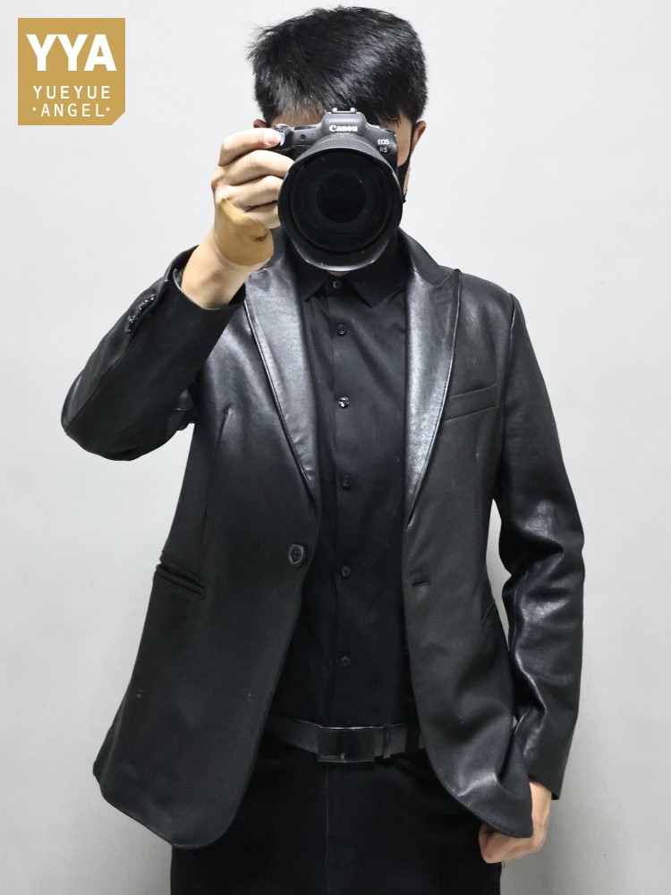 Blazer de Cuero Genuino para H - Slim Fit Blazer Men reseña y precio
