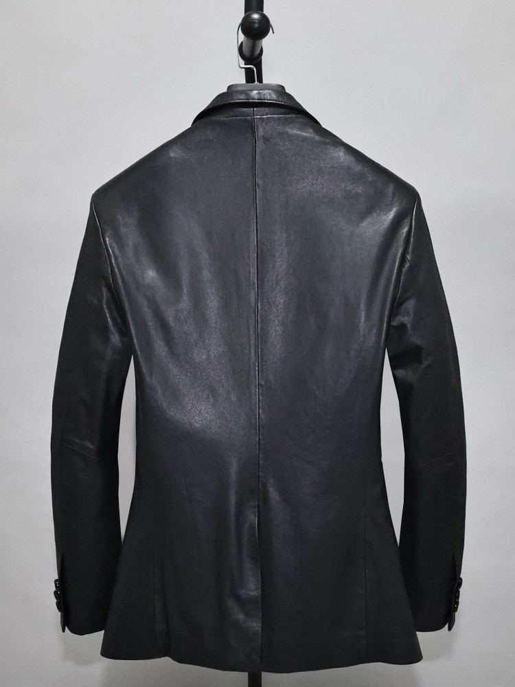 Blazer de Cuero Genuino para H - Slim Fit Blazer Men reseña y precio