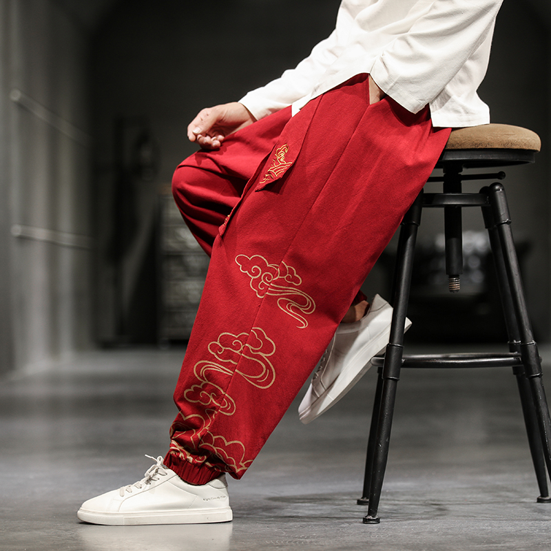Pantalones con estampado de nu - Men'S Fashion Linen Pants reseña y precio