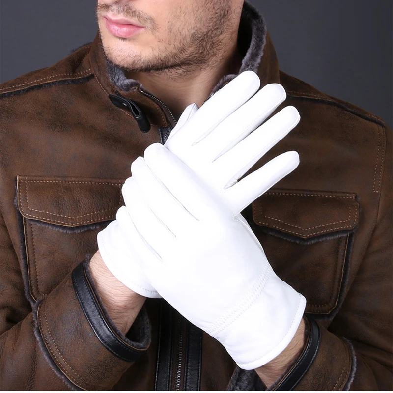Guantes blancos de cuero genui - Driving Gloves Leather reseña y precio