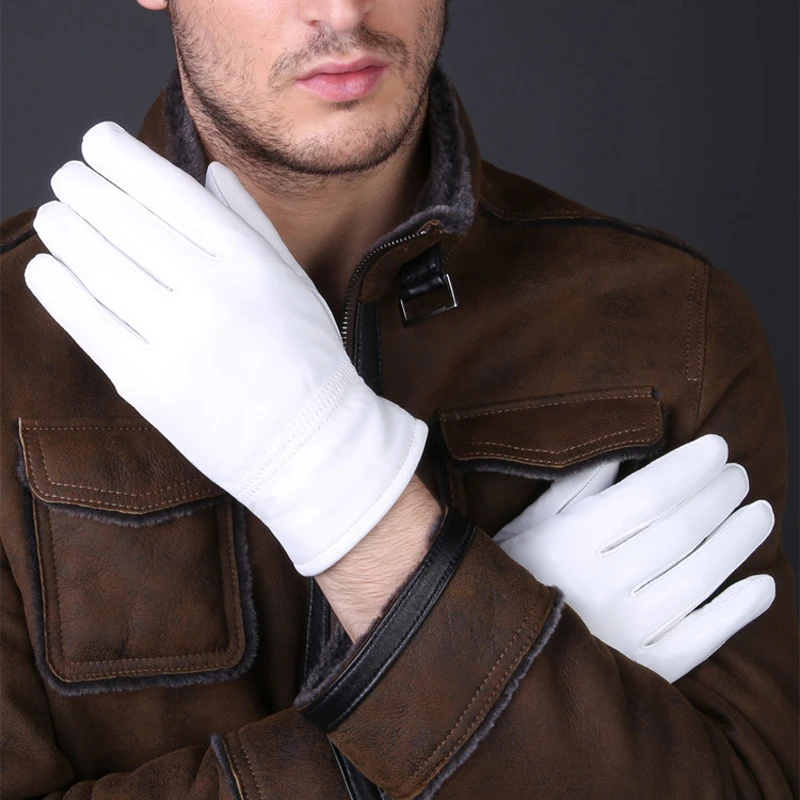 Guantes blancos de cuero genui - Driving Gloves Leather reseña y precio
