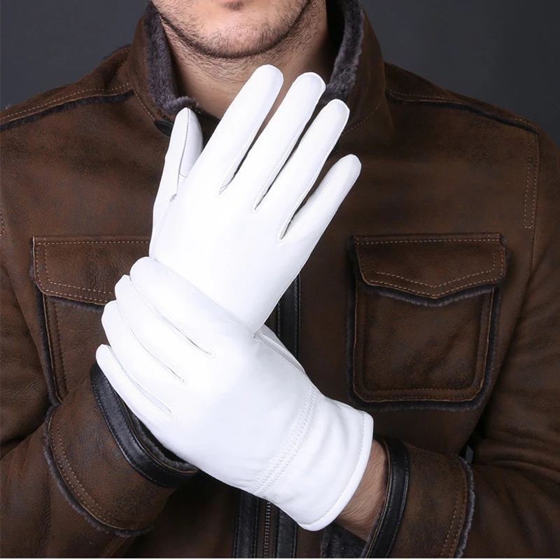 Guantes blancos de cuero genui - Driving Gloves Leather reseña y precio