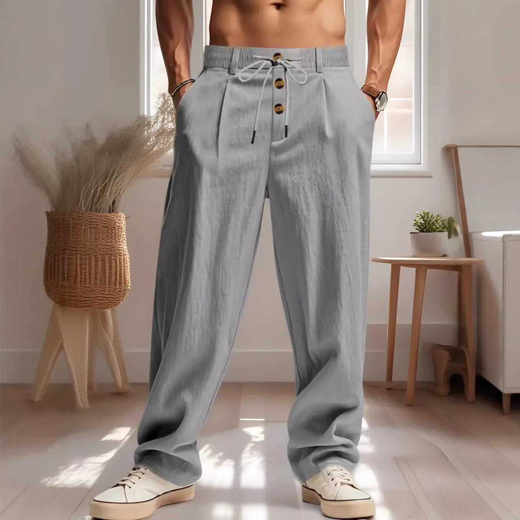 Nuevos Pantalones Casuales Tra - Men'S Fashion Linen Pants reseña y precio