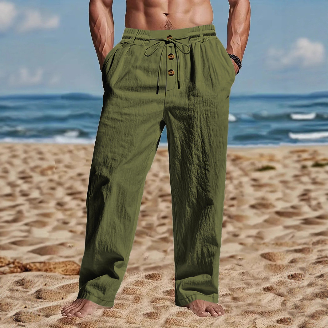 Nuevos Pantalones Casuales Tra - Men'S Fashion Linen Pants reseña y precio
