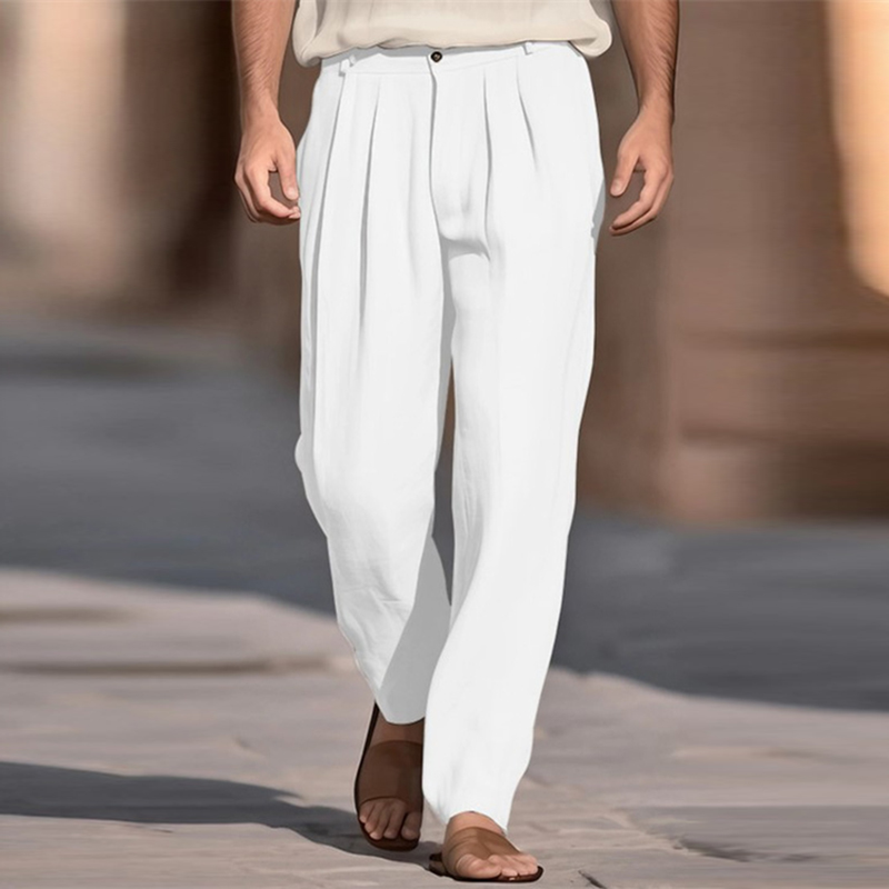 Pantalones informales transpir - Men'S Fashion Linen Pants reseña y precio