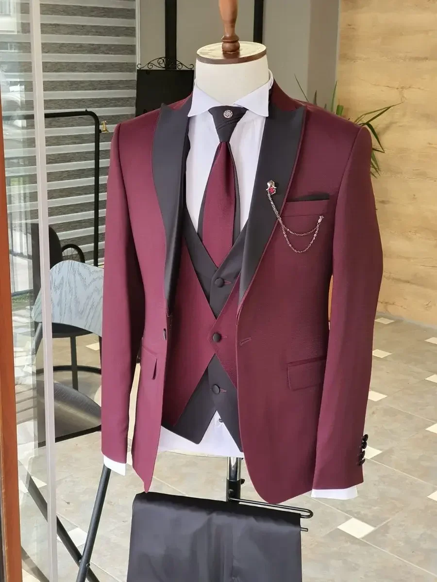 Traje de Hombre Negro con Chaq - Slim Fit Blazer Men reseña y precio