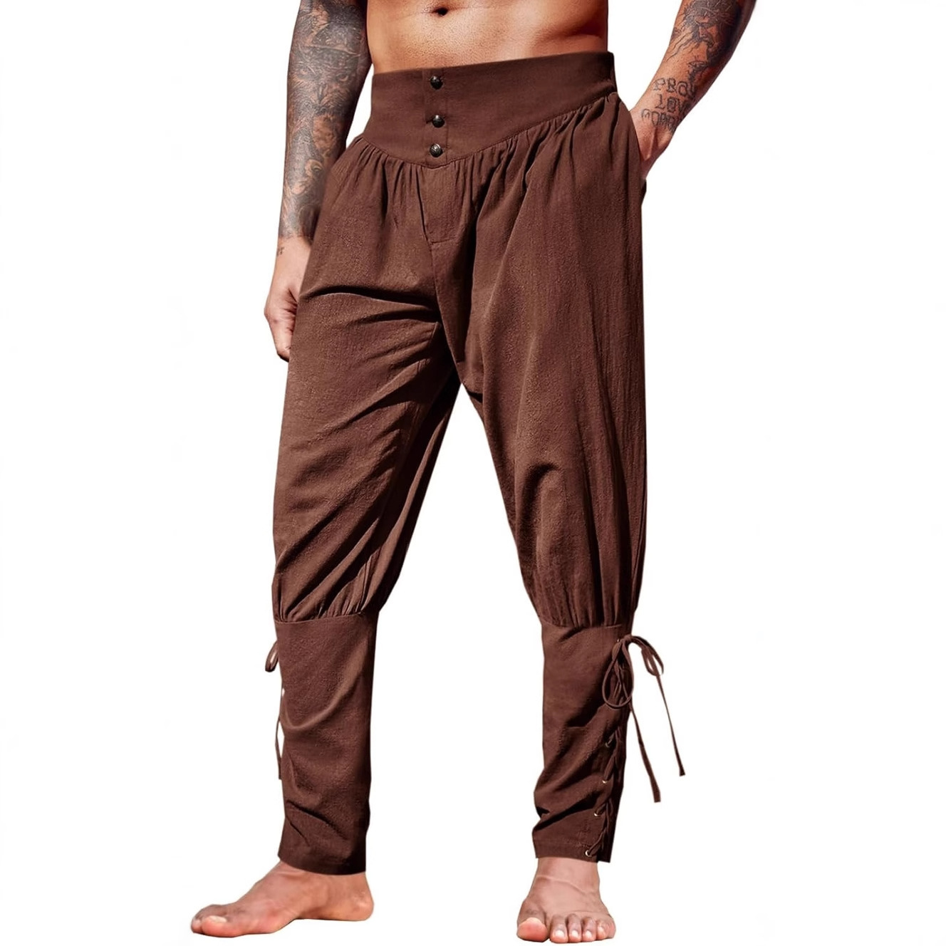 Pantalones de lino medievales  - Men'S Fashion Linen Pants reseña y precio