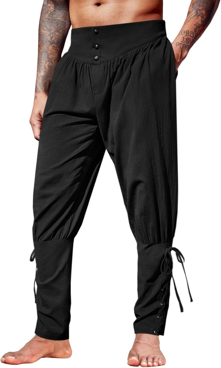 Pantalones de lino medievales  - Men'S Fashion Linen Pants reseña y precio