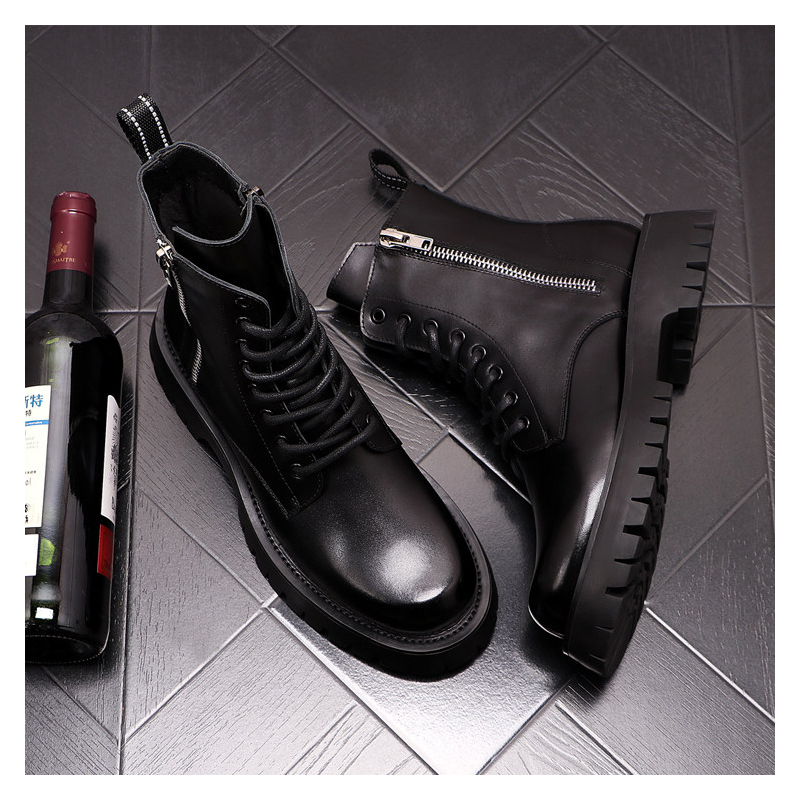 Botas de cuero genuino de lujo - Men'S Fashion Model reseña y precio