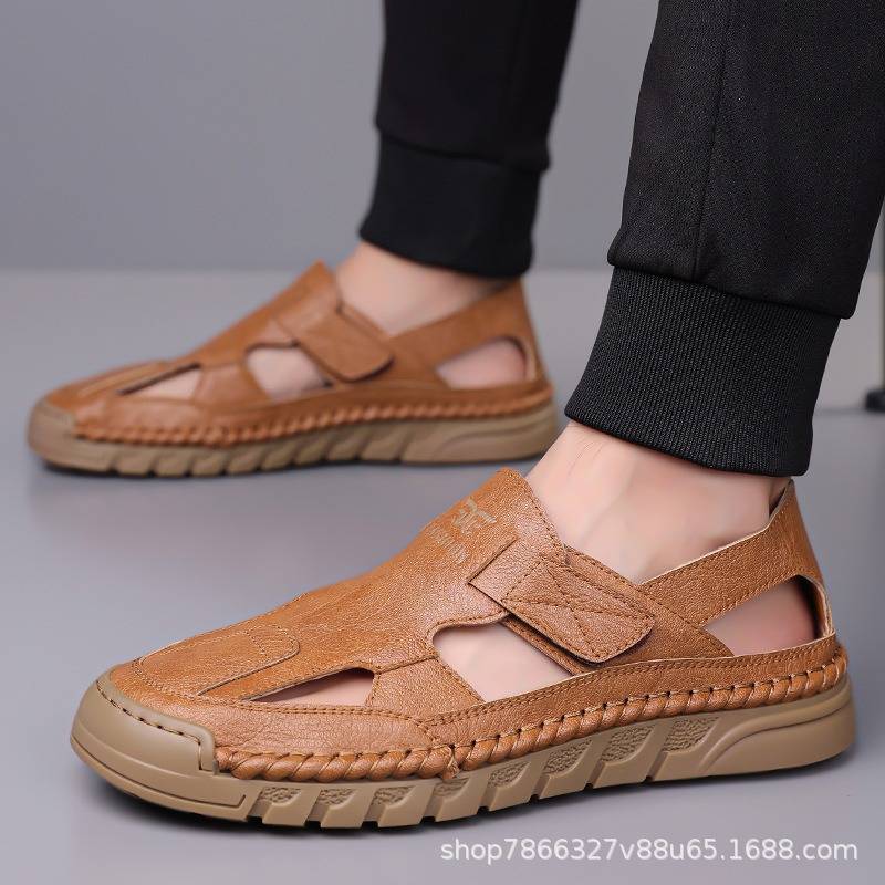 Sandalias de cuero transpirabl - Men'S Fashion Online reseña y precio