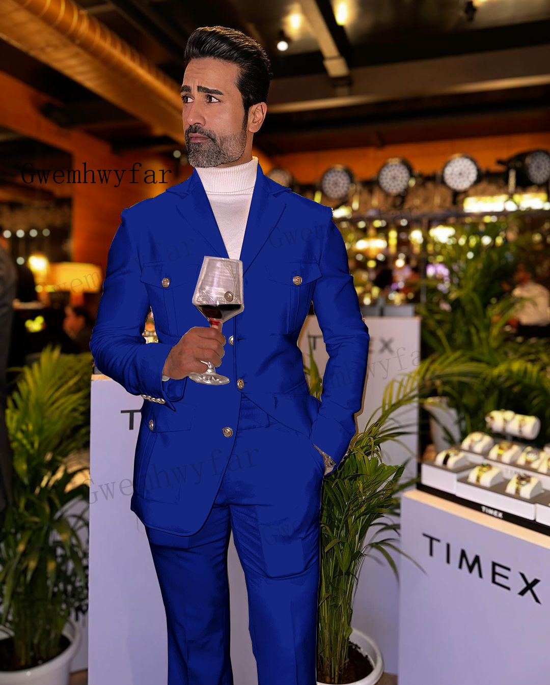 Gwenhwyfar-Conjunto de chaquet - Slim Fit Blazer Men reseña y precio