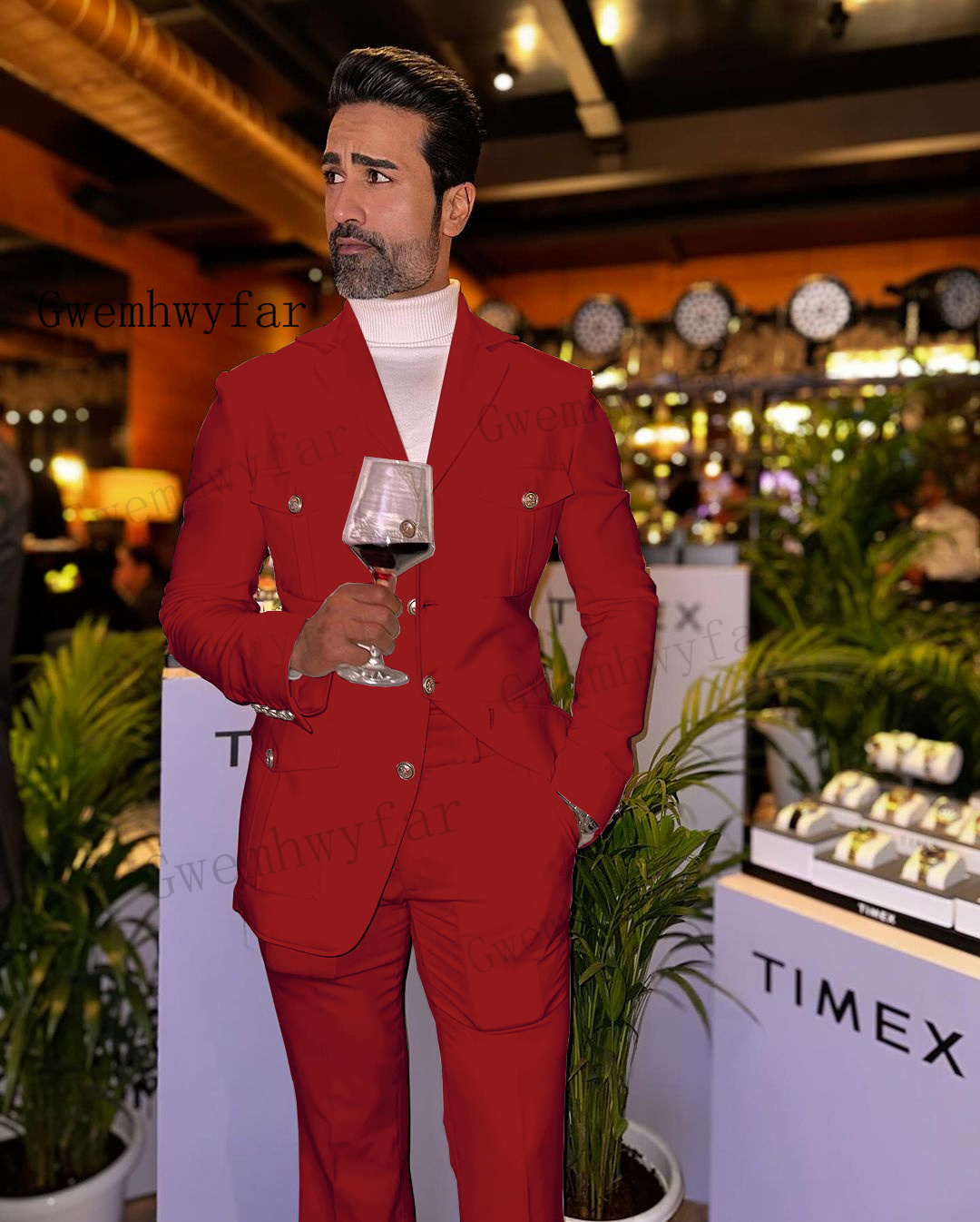 Gwenhwyfar-Conjunto de chaquet - Slim Fit Blazer Men reseña y precio
