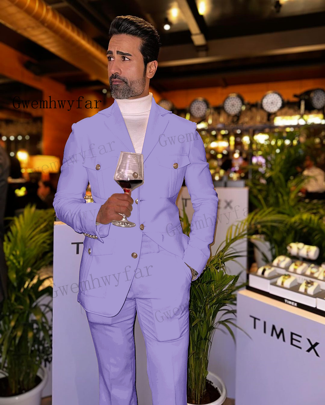 Gwenhwyfar-Conjunto de chaquet - Slim Fit Blazer Men reseña y precio